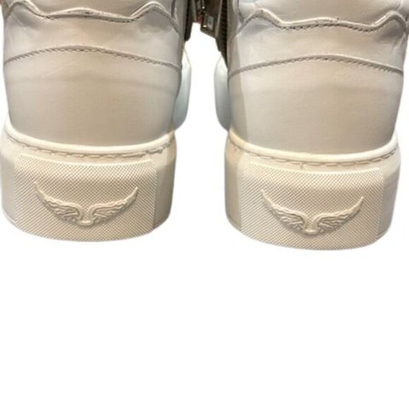 Zadig & Voltaire Flash Chunky Mid-Top Sneakers with Side Zip & Velcro Closure - Picture 5 of 12